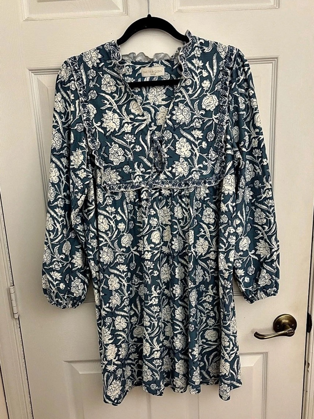 Smith & Quinn Dawn Dress Floral Mini Blue & White Large